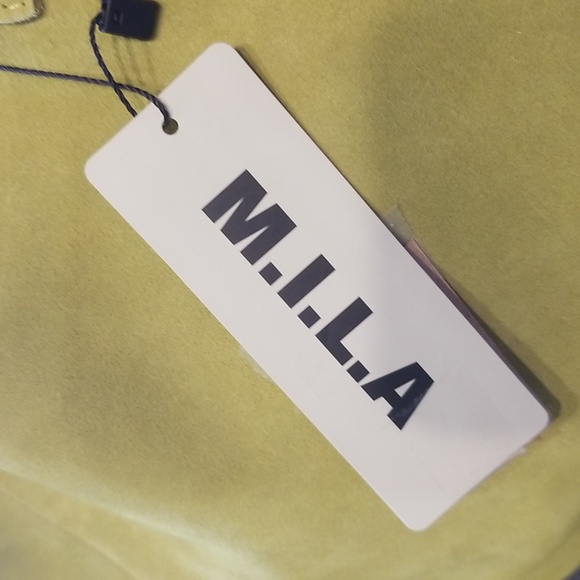 NWT M.I.L.A. Chartreuse suede leather bag Emma Bag - Picture 5 of 5